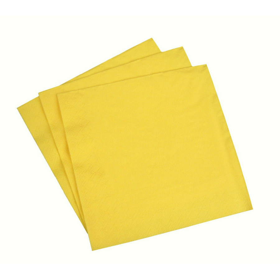 1000 Fasana Servietten Zelltuchservietten 33x33cm 3-lagig 1/4 sun yellow gelb 